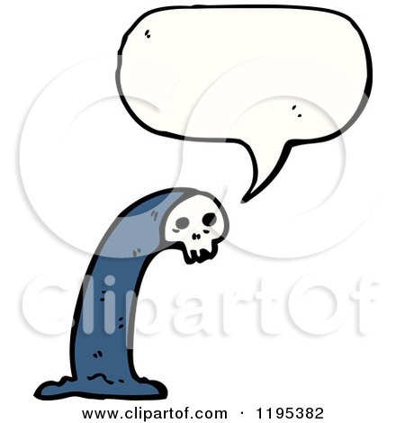Cartoon of a Skeleton Wearing a Cape and Speaking - Royalty Free Vector Illustration by lineartestpilot