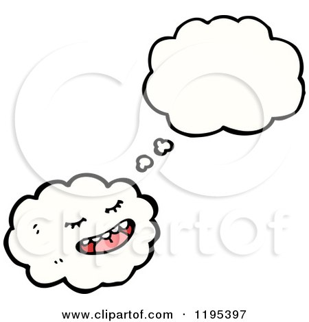 Cartoon of a Cloud Thinking - Royalty Free Vector Illustration by lineartestpilot