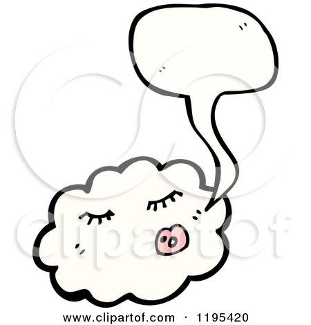 Cartoon of a Cloud Speaking - Royalty Free Vector Illustration by lineartestpilot