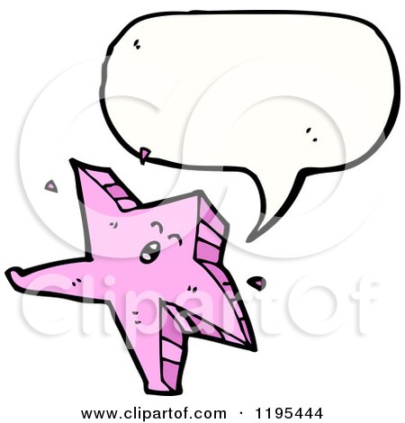 Cartoon of a Star Speaking - Royalty Free Vector Illustration by lineartestpilot