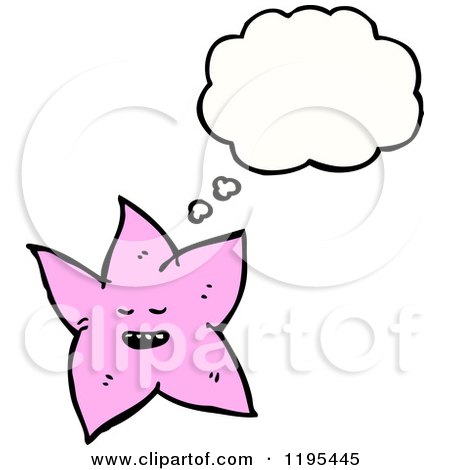 Cartoon of a Starfish Thinking - Royalty Free Vector Illustration by lineartestpilot