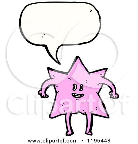 Cartoon of a Star Speaking - Royalty Free Vector Illustration by lineartestpilot