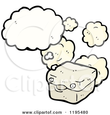 Cartoon of a Box Thinking - Royalty Free Vector Illustration by lineartestpilot