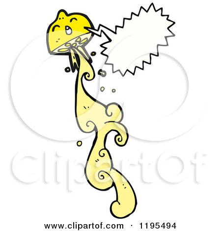 Cartoon of a Lemon Speaking - Royalty Free Vector Illustration by lineartestpilot