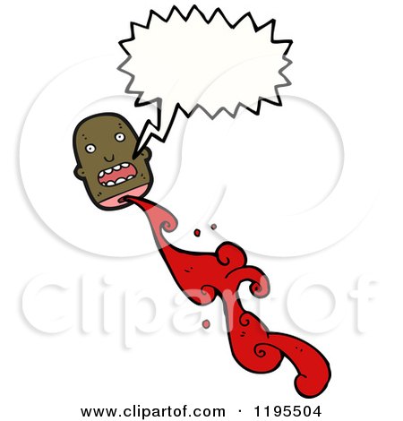 Cartoon of a Bloody Decapitated Head Speaking - Royalty Free Vector Illustration by lineartestpilot