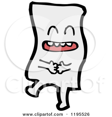 Cartoon of a Piece of Paper - Royalty Free Vector Illustration by lineartestpilot
