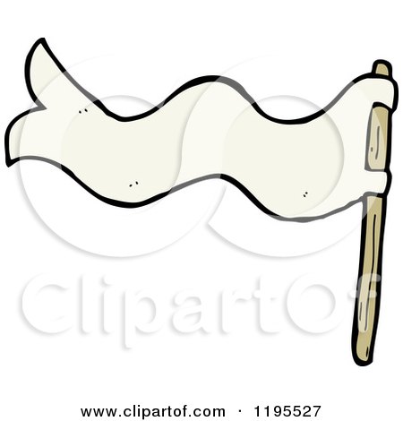 Cartoon of a White Flag - Royalty Free Vector Illustration by lineartestpilot