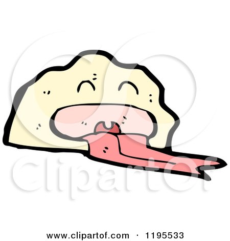 Cartoon of a Rock with a Face and Long Tongue - Royalty Free Vector Illustration by lineartestpilot