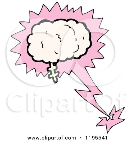 Cartoon of a Brain in a Speaking Bubble - Royalty Free Vector Illustration by lineartestpilot