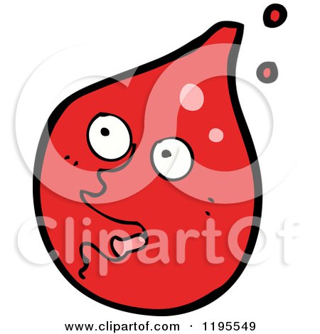 Cartoon of a Red Drop - Royalty Free Vector Illustration by lineartestpilot