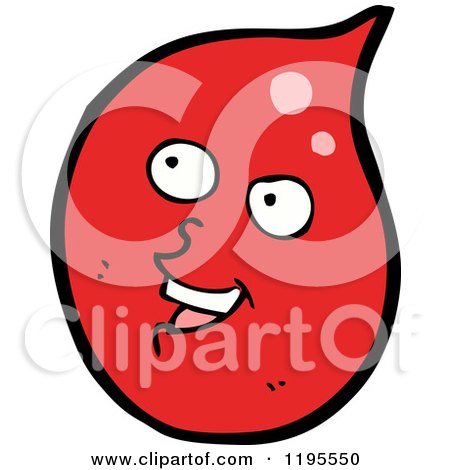 Cartoon of a Red Drop - Royalty Free Vector Illustration by lineartestpilot