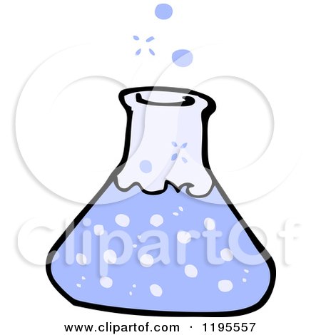 Cartoon of a Beaker with Blue Liquid - Royalty Free Vector Illustration by lineartestpilot