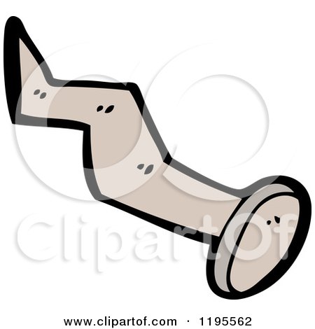 Cartoon of a Bent Nail - Royalty Free Vector Illustration by lineartestpilot