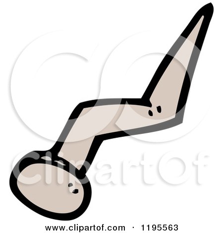 Cartoon of a Bent Nail - Royalty Free Vector Illustration by lineartestpilot