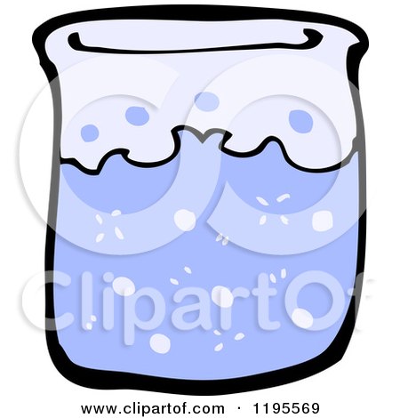 Cartoon of a Beaker with Blue Liquid - Royalty Free Vector Illustration by lineartestpilot