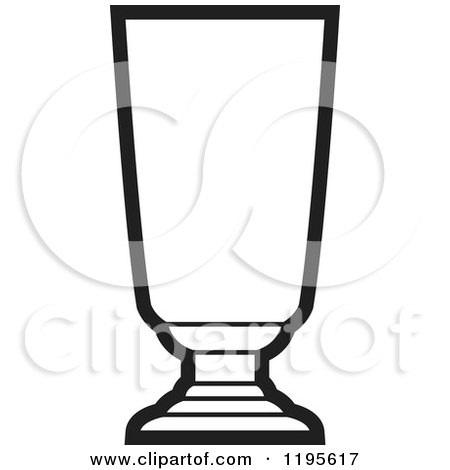 Clipart of a Black and White Highball Glass - Royalty Free Vector Illustration by Lal Perera
