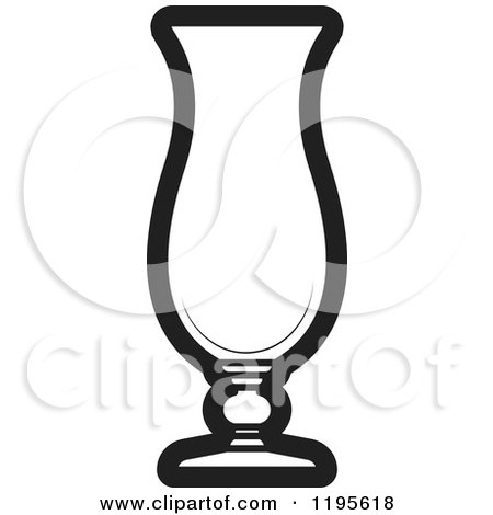 Clipart of a Black and White Hurricane Glass - Royalty Free Vector Illustration by Lal Perera