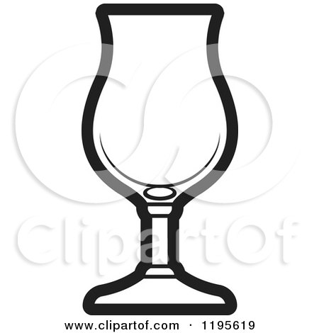 Clipart of a Black and White Poco Grande Glass - Royalty Free Vector Illustration by Lal Perera