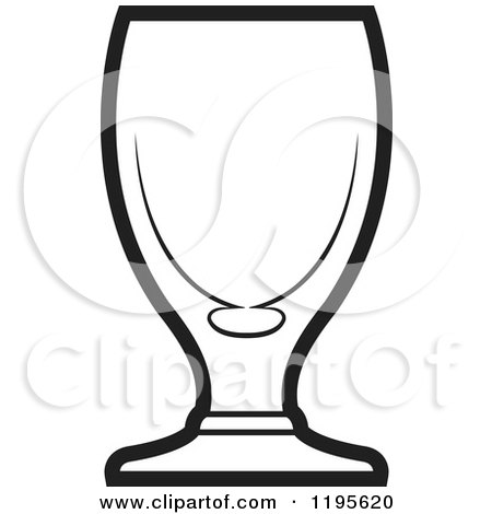 Clipart of a Black and White Benquet Glass - Royalty Free Vector Illustration by Lal Perera
