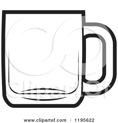 Clipart of a Black and White Coffee Glass - Royalty Free Vector Illustration by Lal Perera
