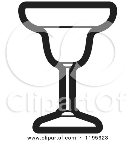 Clipart of a Black and White Welled Margarita Glass - Royalty Free Vector Illustration by Lal Perera