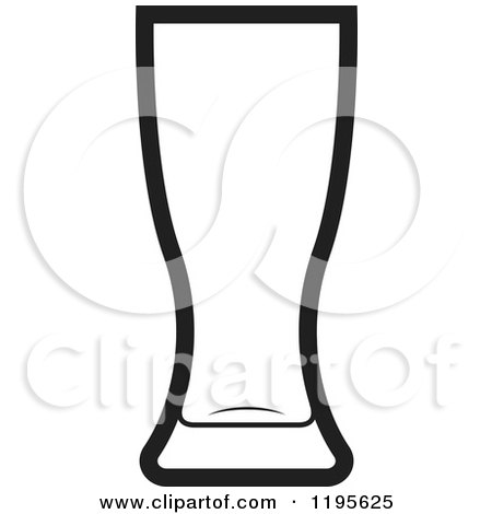 Clipart of a Black and White Standard Pilsner Glass - Royalty Free Vector Illustration by Lal Perera