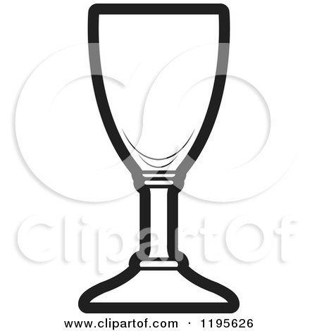 Clipart of a Black and White Sherry Glass - Royalty Free Vector Illustration by Lal Perera