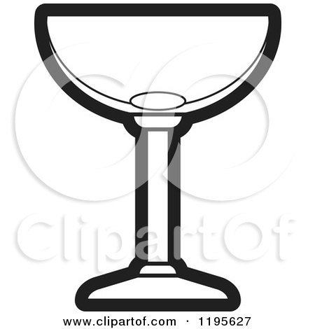 Clipart of a Black and White Margarita Glass - Royalty Free Vector Illustration by Lal Perera