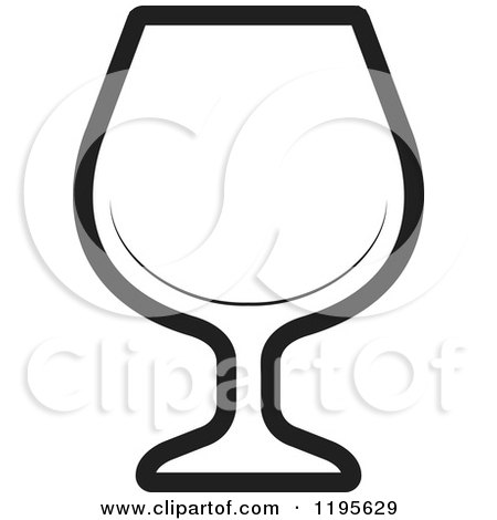 Clipart of a Black and White Brandy Snifter Glass - Royalty Free Vector Illustration by Lal Perera