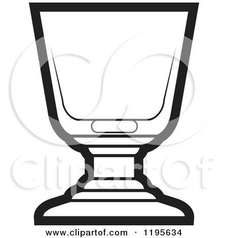 Clipart of a Black and White Footed Rock Glass - Royalty Free Vector Illustration by Lal Perera