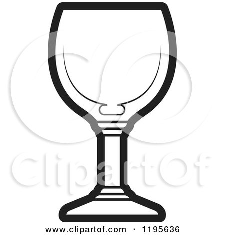 Clipart of a Black and White Wine Glass - Royalty Free Vector Illustration by Lal Perera