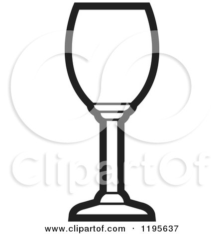 Clipart of a Black and White Wine Glass 2 - Royalty Free Vector Illustration by Lal Perera