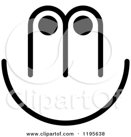 Clipart of an Abstract Black and White M U Logo - Royalty Free Vector Illustration by Lal Perera