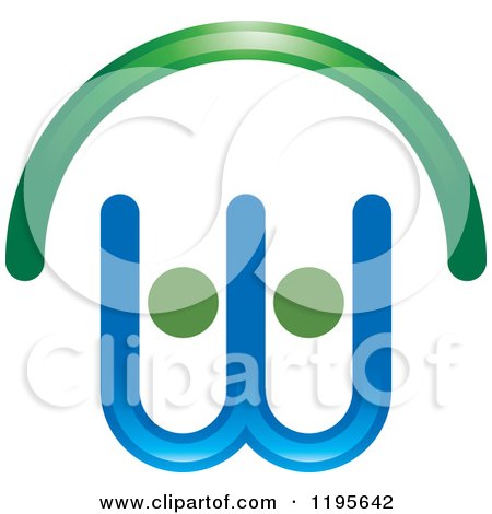 Clipart of an Abstract N W Logo - Royalty Free Vector Illustration by Lal Perera