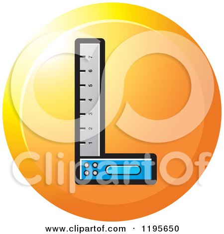 Clipart of a Round Try Square Tool Icon - Royalty Free Vector Illustration by Lal Perera