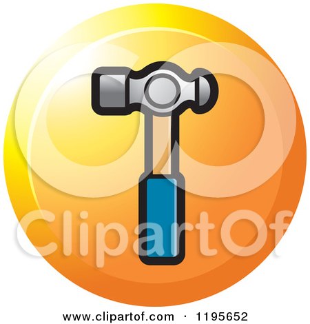 Clipart of a Round Ball Pein Hammer Tool Icon - Royalty Free Vector Illustration by Lal Perera