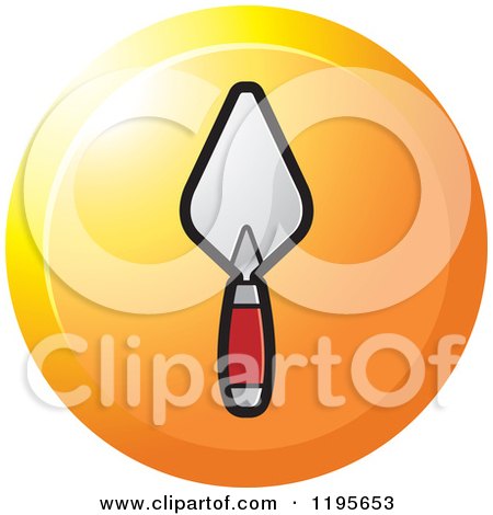 Clipart of a Round Mason Trowel Tool Icon - Royalty Free Vector Illustration by Lal Perera