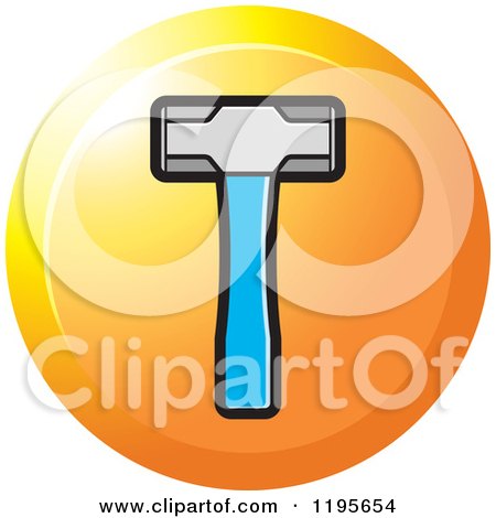 Clipart of a Round Sledge Hammer Tool Icon - Royalty Free Vector Illustration by Lal Perera