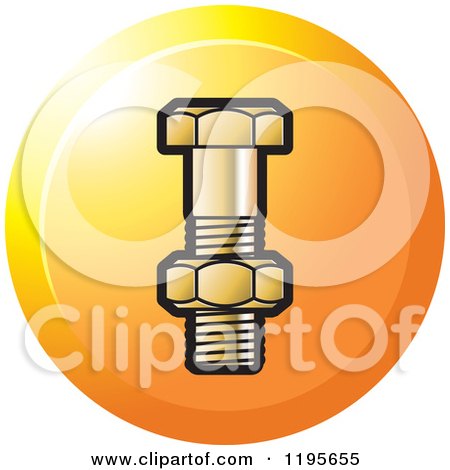 Clipart of a Round Bolt and Nut Tool Icon - Royalty Free Vector Illustration by Lal Perera