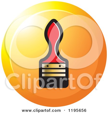 Clipart of a Round Paint Brush Tool Icon - Royalty Free Vector Illustration by Lal Perera