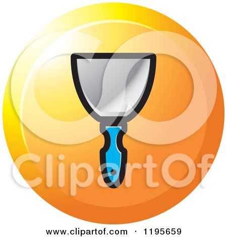 Clipart of a Round Wall Scraper Tool Icon - Royalty Free Vector Illustration by Lal Perera