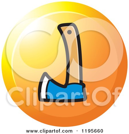 Clipart of a Round Axe Tool Icon - Royalty Free Vector Illustration by Lal Perera