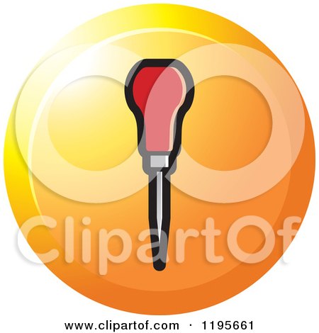 Clipart of a Round Pointy Punch Tool Icon - Royalty Free Vector Illustration by Lal Perera