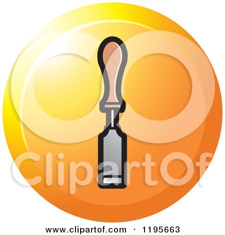 Clipart of a Round Chisel Tool Icon - Royalty Free Vector Illustration by Lal Perera
