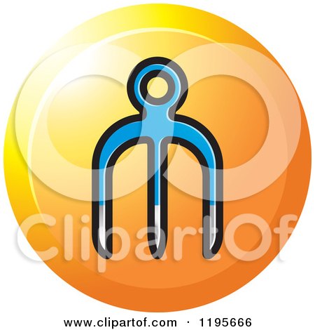 Clipart of a Round Fork Hoe Tool Icon - Royalty Free Vector Illustration by Lal Perera
