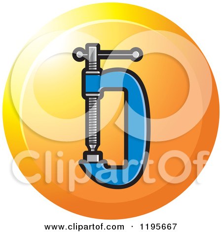 Clipart of a Round G Clamp Tool Icon - Royalty Free Vector Illustration by Lal Perera