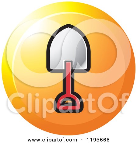 Clipart of a Round Shovel Tool Icon - Royalty Free Vector Illustration by Lal Perera