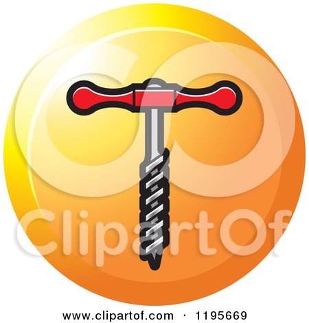Clipart of a Round Gimlet Tool Icon - Royalty Free Vector Illustration by Lal Perera
