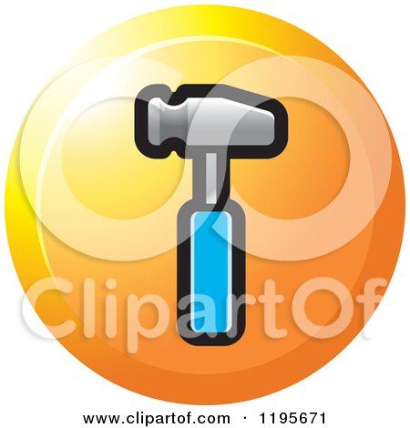 Clipart of a Round Hammer Tool Icon - Royalty Free Vector Illustration by Lal Perera