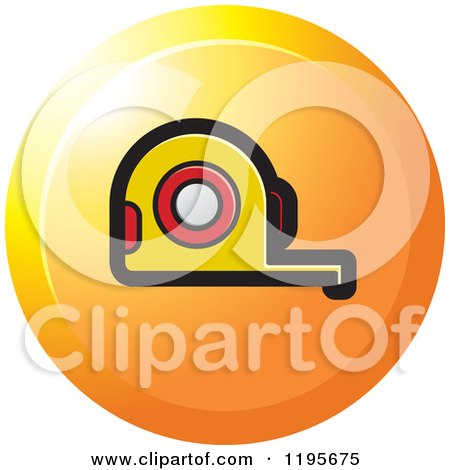Clipart of a Round Tape Measure Tool Icon - Royalty Free Vector Illustration by Lal Perera